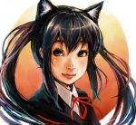  black_hair brown_eyes cat_ears deliciosa k-on! long_hair nakano_azusa realistic school_uniform twintails 