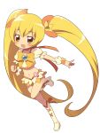  blonde_hair chibi cure_sunshine dress heartcatch_precure! highres magical_girl myoudouin_itsuki precure solo twintails white_background yellow_dress 