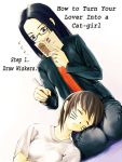 book brown_hair glasses hard_translated lap_pillow marker sleeping translated 