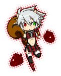  acorn blazblue chibi cosplay crossdressinging heterochromia himichu makoto_nanaya makoto_nanaya_(cosplay) male nanaya_makoto nanaya_makoto_(cosplay) ragna_the_bloodedge silver_hair solo squirrel_tail tail thighhighs 