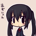 black_hair blush chibi ikkyuu k-on! long_hair lowres nakano_azusa school_uniform translated twintails 