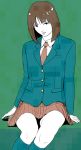  brown_hair gomunagagutsu necktie short_hair sitting socks tanaka_hirotaka uniform 