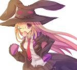  candy glasses hat inaresi jacket lollipop long_hair majolica_le_fay necktie ookami-san ookami-san_to_shichinin_no_nakamatachi purple_eyes school_uniform skirt solo swirl_lollipop violet_eyes vocaloid222222 wink 