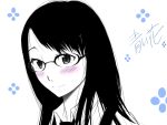  blush glasses houtou_musuko manjoume_fumi smile solo 