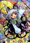 grey_hair jewelry mouse mouse_ears mouse_tail nazrin pendant red_eyes short_hair solo tail touhou yui_(calling_dr_love_m) 