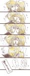  blonde_hair blush brother_and_sister cheek_kiss closed_eyes comic hair_ribbon headphones heart highres incest kagamine_len kagamine_rin kiss open_mouth ribbon short_hair siblings sketch smile tongue translated translation_request twincest twins vocaloid zashiki_usagi 
