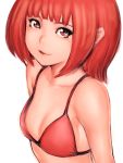  breasts cleavage face flat_chest humio lips original red_eyes red_hair redhead short_hair smile solo 