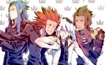  axel blue_eyes blue_hair brown_hair green_eyes kingdom_hearts kingdom_hearts_birth_by_sleep kingdom_hearts_ii organization_xiii redhead riku saix scar terra_(kingdom_hearts) white_hair yellow_eyes 