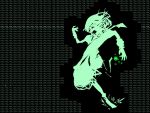  flat_color green high_contrast mizuhashi_parsee monochrome touhou tren wallpaper 