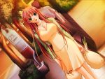  akibakei_kanojyo aoi_ren blush breasts cleavage dress game_cg green_eyes jewelry large_breasts long_hair necklace orange_hair sano_toshihide shopping 