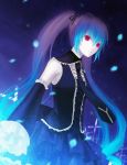  bad_id detached_sleeves frills gothic_lolita hatsune_miku hatsune_miku_no_gekishou_(vocaloid) lolita_fashion long_hair necktie project_diva project_diva_2nd purple_hair red_eyes robinexile solo twintails very_long_hair vocaloid 