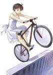  aerodog bicycle dress idolmaster inu_(aerodog) kikuchi_makoto legs no_socks railing sundress wheelie 