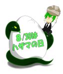 blazblue chibi egg green_hair hazama snake 