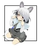  animal_ears bad_id bespectacled capelet glasses grey_hair jewelry long_sleeves mouse_ears mouse_tail nazrin pendant purple_eyes short_hair solo tail touhou tsuttsu violet_eyes yukino_tsubu 