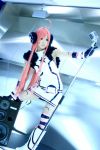  boots cosplay cuffs dress dutch_angle earmuffs earphones gloves headphones kneehighs long_hair microphone microphone_stand miki_(vocaloid) photo red_hair redhead sf-a2_miki socks solo speaker star striped striped_kneehighs striped_legwear vintage_microphone vocaloid 