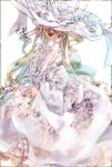  big_hat blonde_hair dress frilled_dress frills frilly_dress geroro hat long_hair original solo twintails 