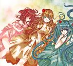  beatrice blonde_hair blue_eyes blue_hair closed_eyes flower furudo_erika ikuchi long_hair redhead twintails umineko_no_naku_koro_ni ushiromiya_ange 