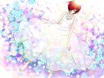 choker dress flower meiko red_eyes red_hair redhead short_hair shoudoubutsu solo vocaloid white_dress 