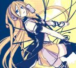  blue_eyes boots cable headphones lily_(vocaloid) long_hair maka_(morphine) microphone microphone_stand sketch skirt solo thigh-highs thigh_boots thighhighs vocaloid zettai_ryouiki 