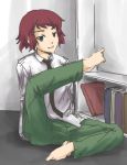  4chan amputee barefoot book drawfag green_eyes katawa_shoujo meme necktie redhead school_uniform smile tezuka_rin 