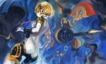  android blonde_hair blue_eyes conjaku from_behind looking_back palladion persona persona_3 profile short_hair weapon 