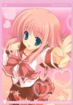  bow highres kouno_harumi long_hair long_sleeves milfa open_mouth pink_hair school_uniform serafuku skirt solo to_heart_2 yoshiwo 