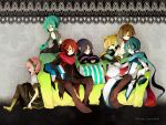  bad_id couch genderswap hatsune_miku hatsune_mikuo headphones headset kagamine_len kaito male megurine_luka megurine_luki meiko meito necktie sabutarou scarf shion_taito vocaloid 