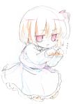  blonde_hair hair_ribbon oka_(artist) oka_(bananashoe) open_mouth red_eyes ribbon rumia short_hair sneak solo touhou traditional_media 