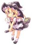  goggles goggles_on_head grin hat kirisame_marisa mary_janes no_nose panzerfaust rocket roke shoes smile star symbol-shaped_pupils touhou witch_hat 