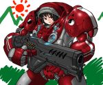  crossover gun hakurei_reimu power_armor red_eyes rotamo starcraft terran_marine touhou weapon yin_yang 