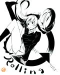  himura_kiseki monochrome rolling_girl_(vocaloid) skirt sweater twintails vocaloid 