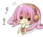  :t banana chibi eating food fruit megurine_luka no_humans o_o reia takoluka vocaloid 