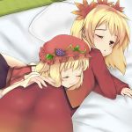  aki_minoriko aki_shizuha ass bed food fruit ginji74 ginji_(artist) grapes multiple_girls saliva sleeping touhou 