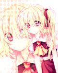  flandre_scarlet hair_ribbon no_hat no_headwear red_eyes ribbon riichu side_ponytail solo stare touhou zoom_layer 
