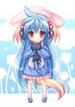  blue_hair blush cat child hat long_hair mikan_(5555) nursery_rhyme red_eyes shikishima_krile tail very_long_hair 