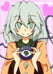  face green_eyes green_hair heart highres kikiriri komeiji_koishi no_hat no_headwear smile third_eye touhou 