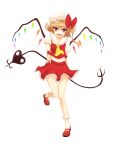  blonde_hair flandre_scarlet highres iny laevatein red_eyes smile solo touhou transparent_background wings 