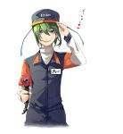  antennae blue_eyes green_hair hat highres open_mouth parody reverse_trap smile touhou translation_request tsukimoto_aoi uniform vest wriggle_nightbug 