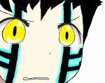  black_hair gununu hitoshura ichigo_mashimaro parody shin_megami_tensei shin_megami_tensei_iii:_nocturne tattoo yellow_eyes 