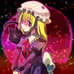  blonde_hair cat hachi_(8bit_canvas) hat highres maribel_hearn purple_eyes solo star touhou violet_eyes 