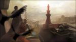  assassin&#039;s_creed assassin's_creed bird black_hair city cityscape cloud hood lens_flare malik_a-sayf malik_al-sayf mr_ghost robe scenery tower 