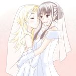  bad_id blonde_hair bridal_veil dress elbow_gloves gloves jewelry kanamemo kitaoka_yume ma_tsukasa minami_yuuki multiple_girls mutual_yuri veil wedding_dress yuri 