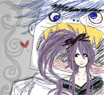  japanese_clothes kaito kamui_gakupo kimono l-est long_hair male open_mouth ponytail purple ribbon teeth unibrow vocaloid 