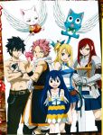  armor black_hair blonde_hair blue_hair charle_(fairy_tail) erza_scarlet fairy_tail gray_fullbuster happy_(fairy_tail) lucy_heartfilia natsu_dragneel pink_hair redhead sword tatto weapon wendy_marvell wings 