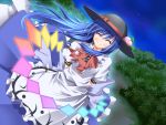 blue_hair hat hinanawi_tenshi long_skirt skirt touhou wind yusu25