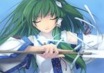  blue close enhance_heart green_hair japanese_clothes kochiya_sanae rokuwata_tomoe scan touhou 