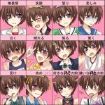   annoyed blush brown_hair cat_ears collar crossdressing crying furude_rika_(cosplay) hanyuu_(cosplay) hatsune_miku_(cosplay) higurashi_no_naku_koro_ni hirasawa_yui_(cosplay) houjou_satoko_(cosplay) maebara_keiichi open_mouth ryuuguu_rena_(cosplay) short_hair suzumiya_haruhi_(cosplay) swimsuit translation_request violet_eyes  