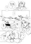  comic gyro_zeppeli hot_pants_(sbr) johnny_joestar jojo_no_kimyou_na_bouken monochrome sorayasaga spaghetti steel_ball_run translation_request 