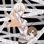  bloody_moon brown_hair caution_tape japanese_clothes keep_out last_order red_eyes to_aru_majutsu_no_index white_hair 