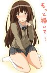  1girl amagami blush brown_eyes brown_hair kamizaki_risa long_hair school_uniform shouji_2 solo sweater 